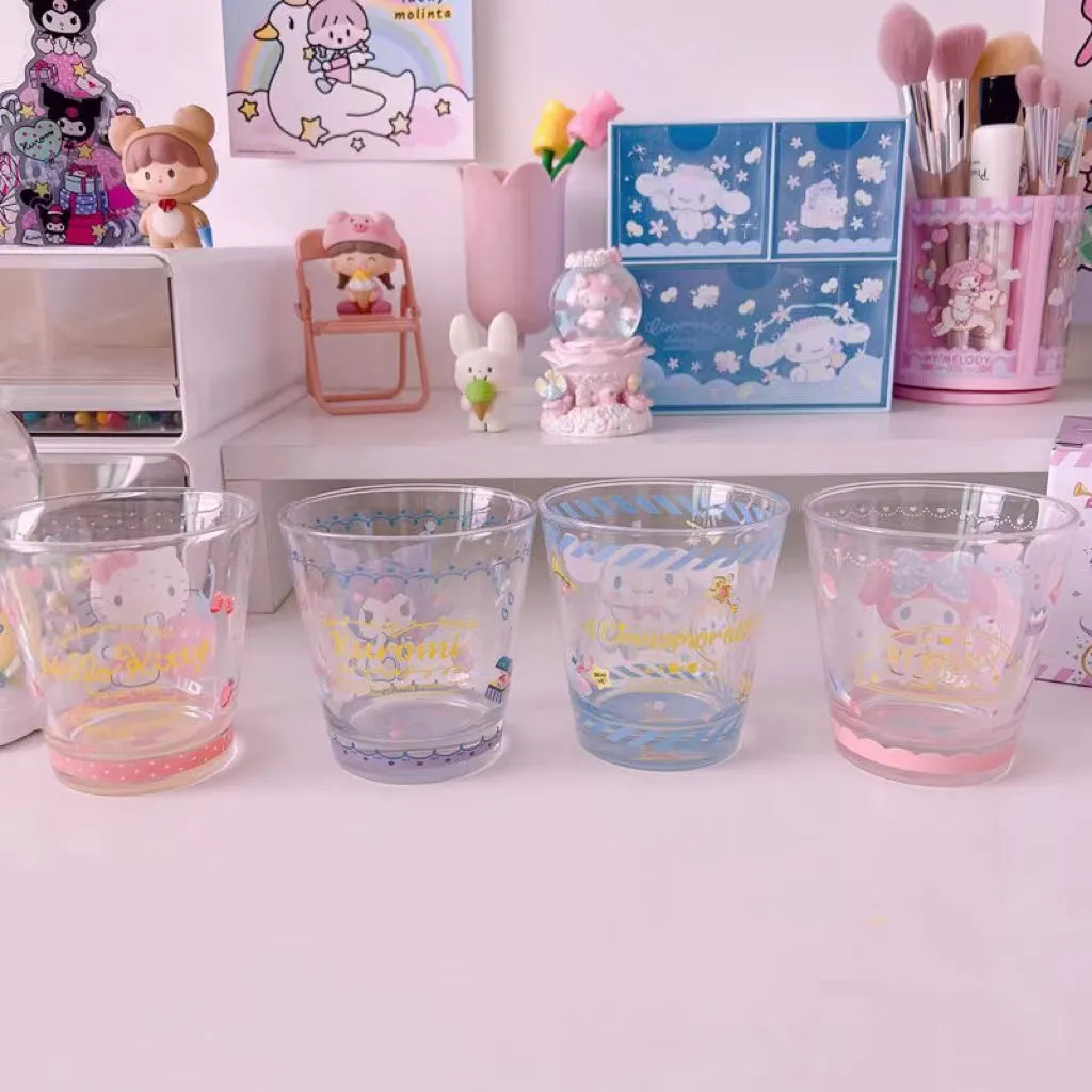 My Melody Cinnamoroll Kuromi Hello Kitty Inspired Glass Cup