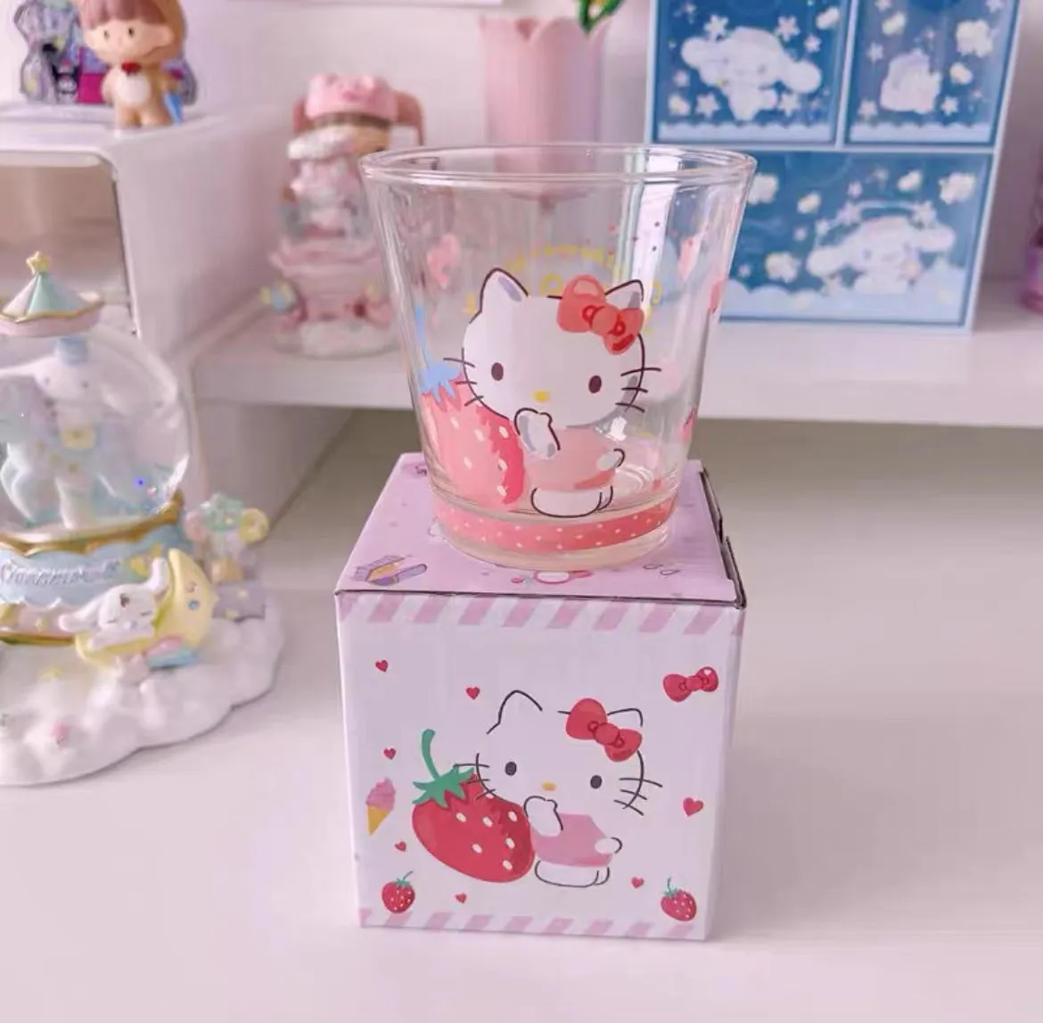 My Melody Cinnamoroll Kuromi Hello Kitty Inspired Glass Cup