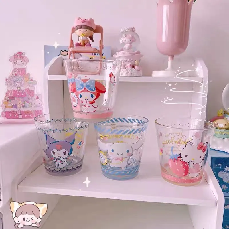 My Melody Cinnamoroll Kuromi Hello Kitty Inspired Glass Cup