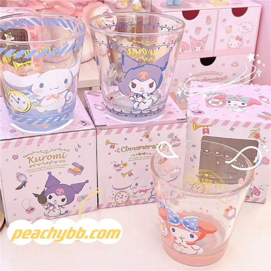 My Melody Cinnamoroll Kuromi Hello Kitty Inspired Glass Cup