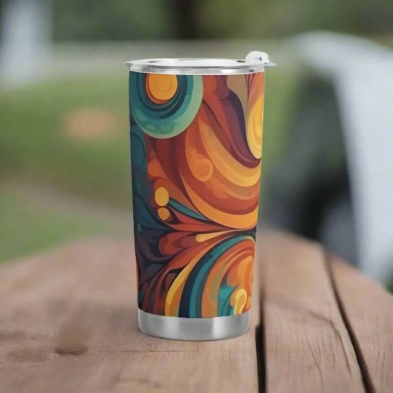 Nebula inspired travel mug - Aurora Waves