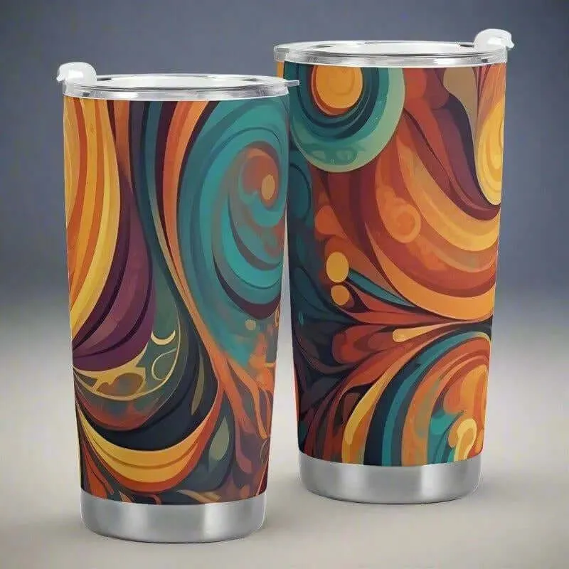 Nebula inspired travel mug - Aurora Waves