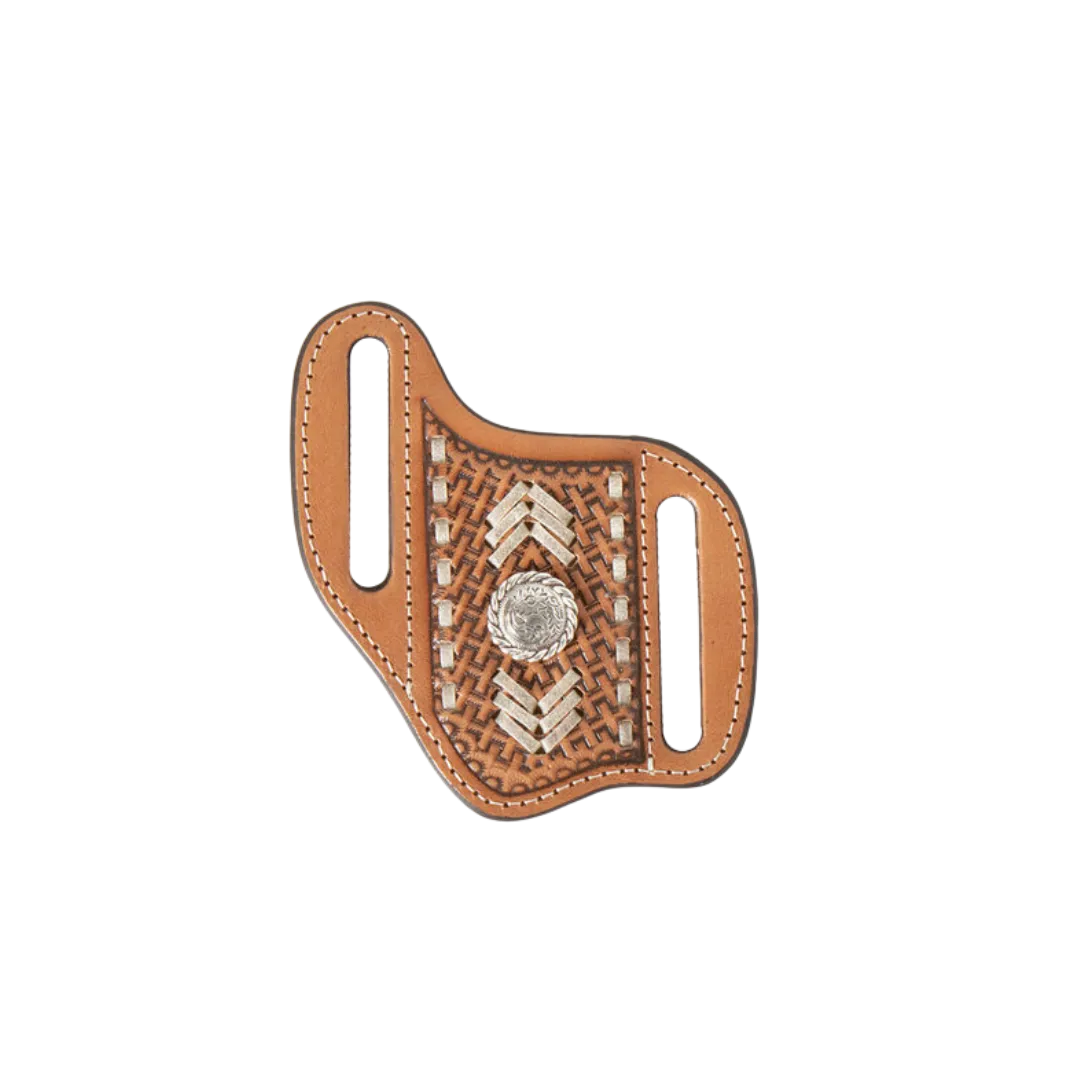 Nocona Rawhide Laced Knife Tan Basket Weave Knife Sheath.