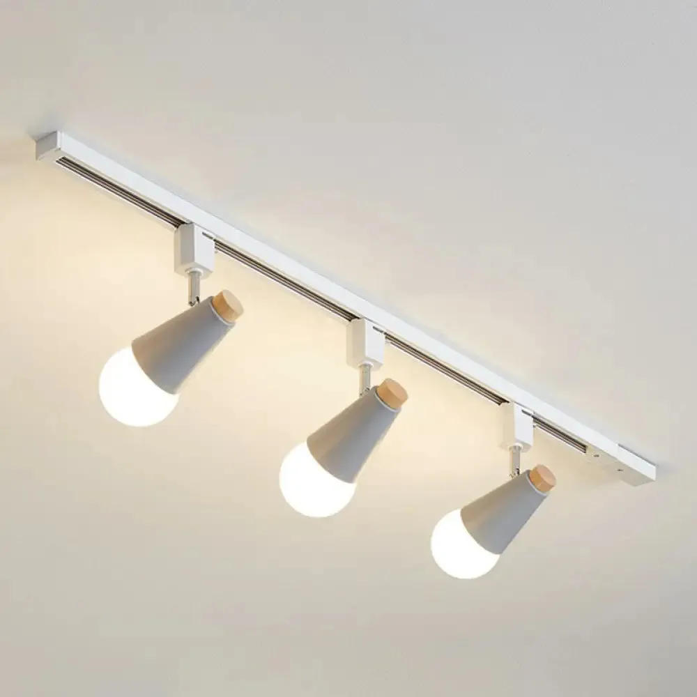 Nordic Conical Semi Flush Track Light for Living Room Ceiling