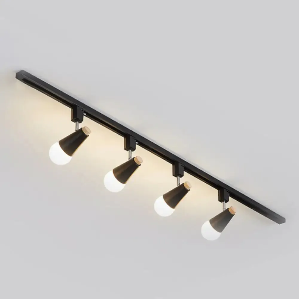 Nordic Conical Semi Flush Track Light for Living Room Ceiling