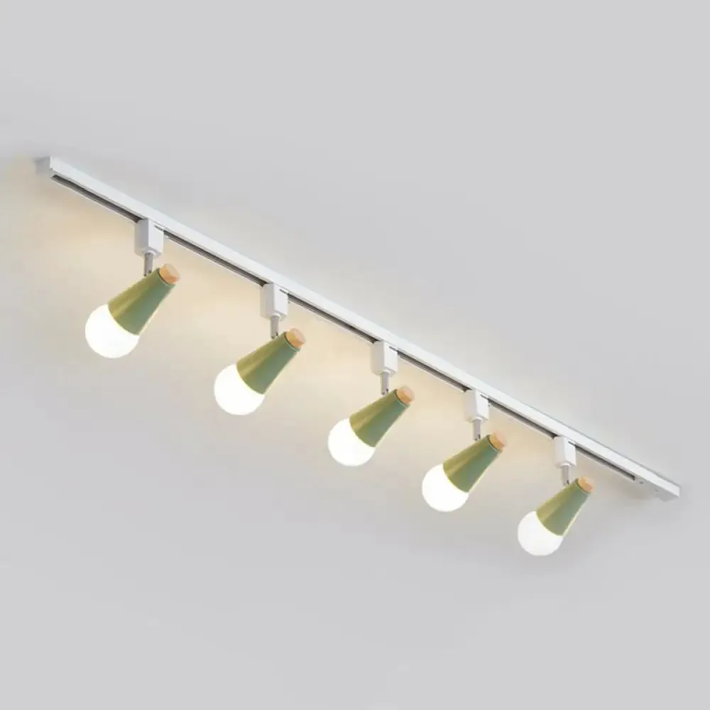 Nordic Conical Semi Flush Track Light for Living Room Ceiling