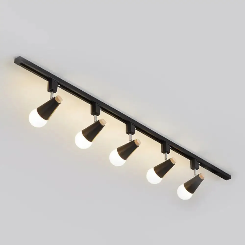 Nordic Conical Semi Flush Track Light for Living Room Ceiling