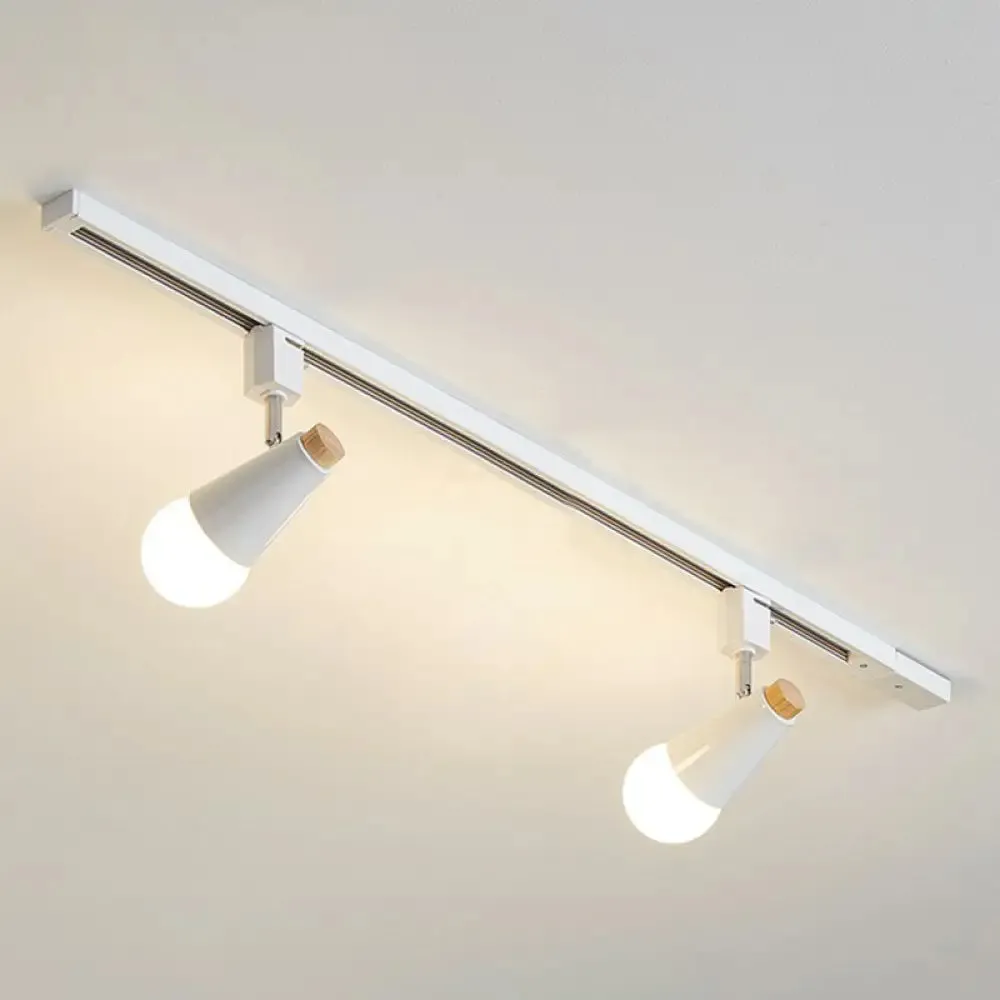 Nordic Conical Semi Flush Track Light for Living Room Ceiling