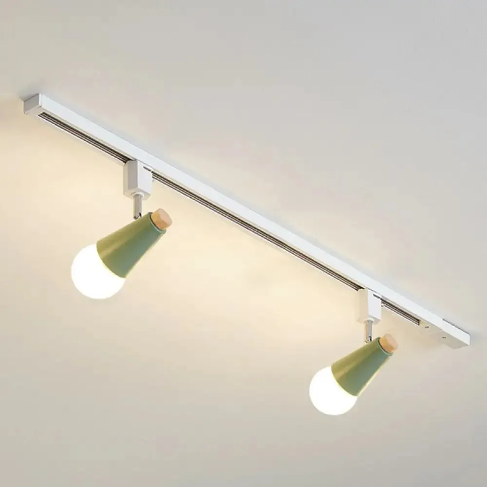 Nordic Conical Semi Flush Track Light for Living Room Ceiling