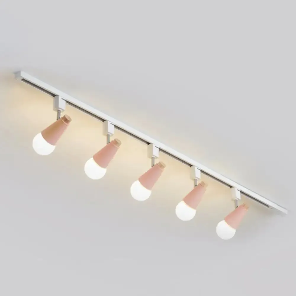 Nordic Conical Semi Flush Track Light for Living Room Ceiling