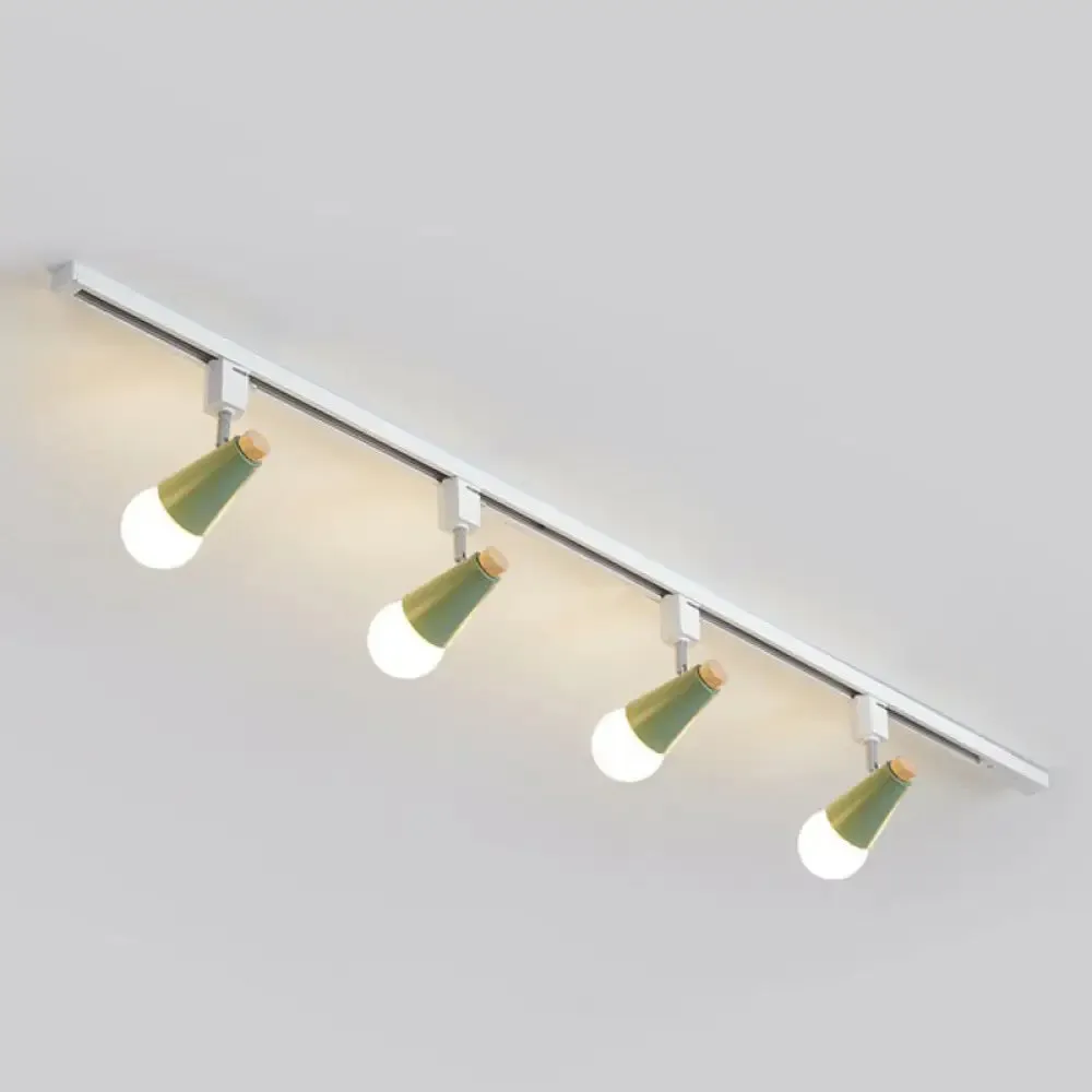 Nordic Conical Semi Flush Track Light for Living Room Ceiling