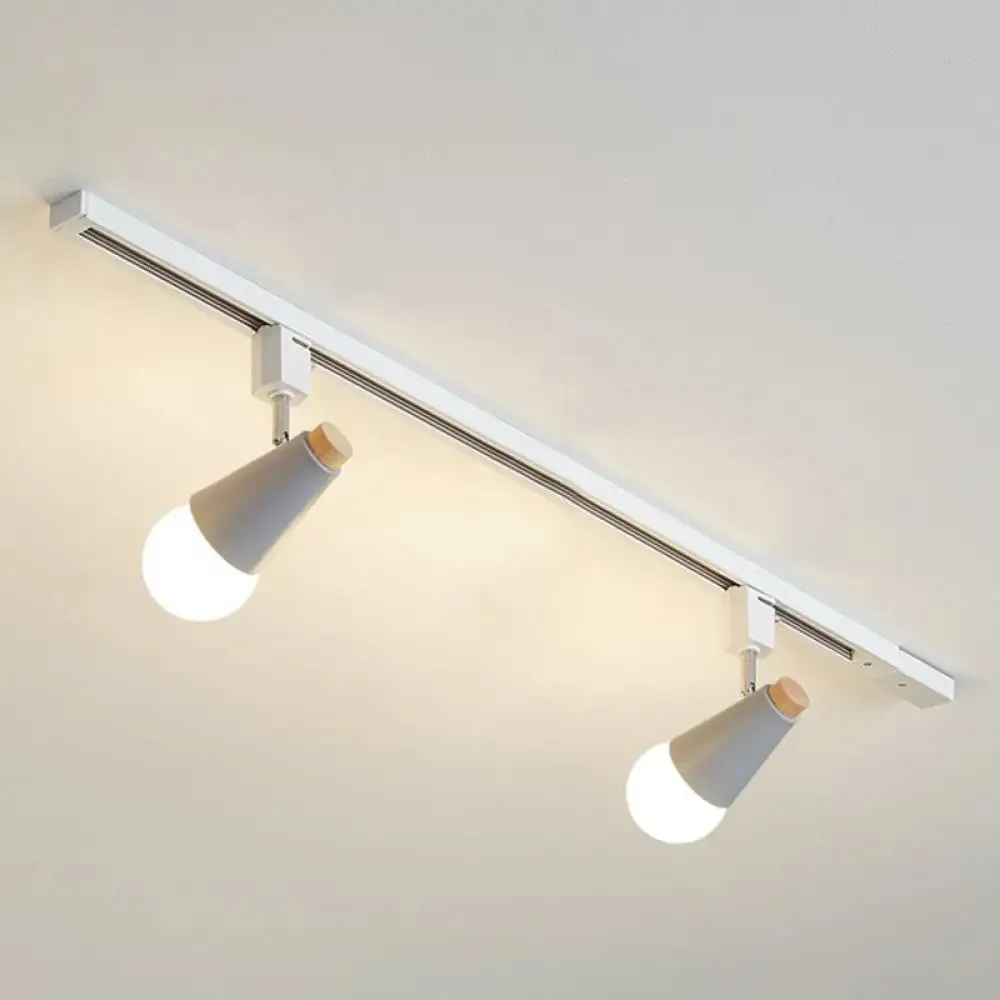 Nordic Conical Semi Flush Track Light for Living Room Ceiling