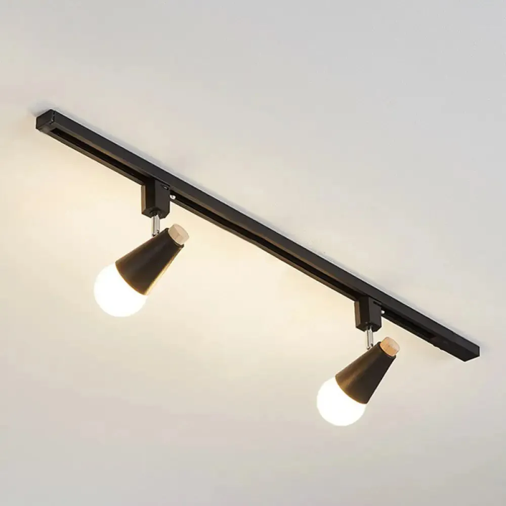 Nordic Conical Semi Flush Track Light for Living Room Ceiling