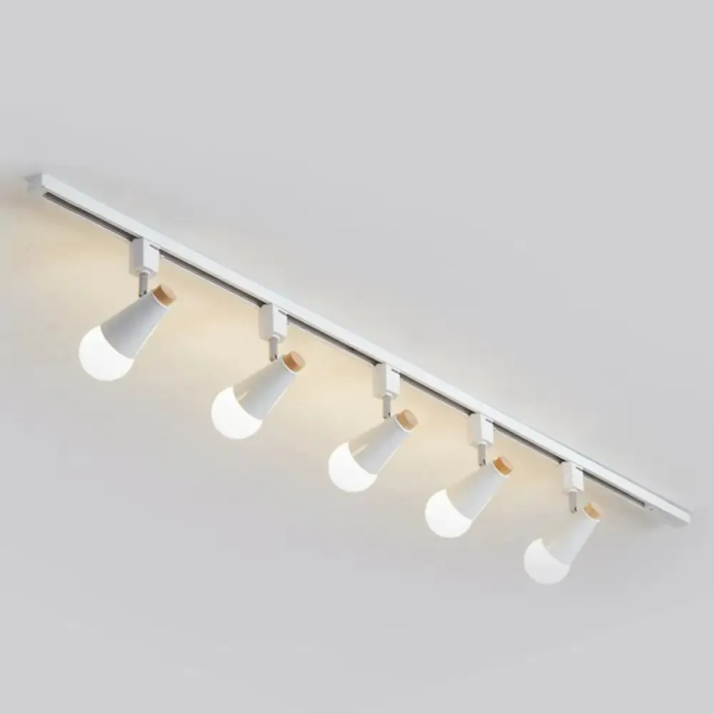 Nordic Conical Semi Flush Track Light for Living Room Ceiling