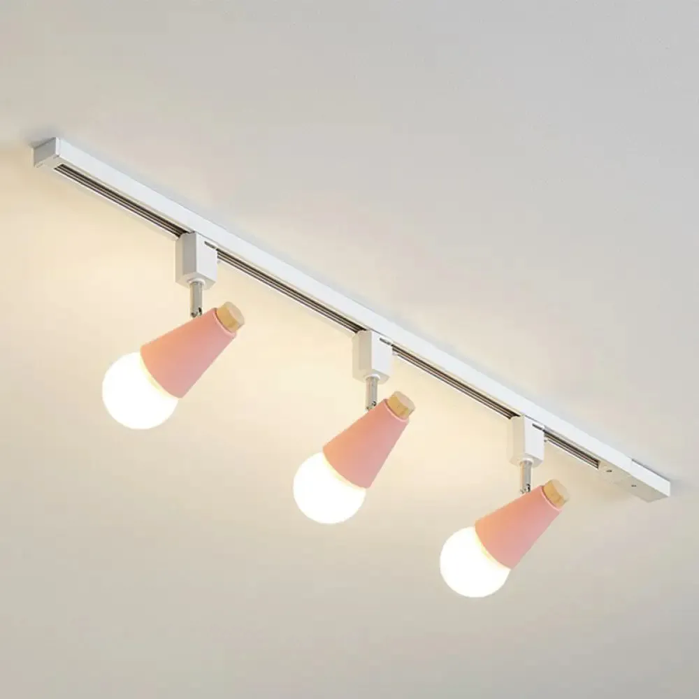 Nordic Conical Semi Flush Track Light for Living Room Ceiling