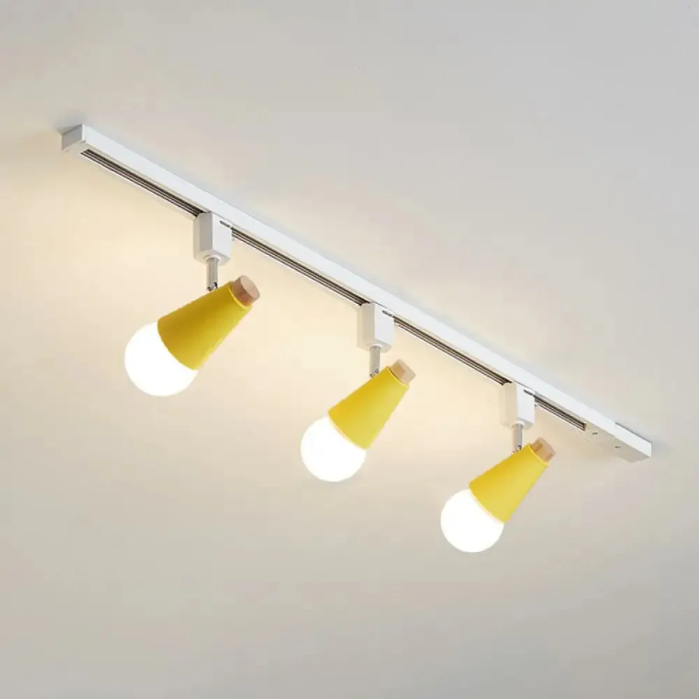 Nordic Conical Semi Flush Track Light for Living Room Ceiling