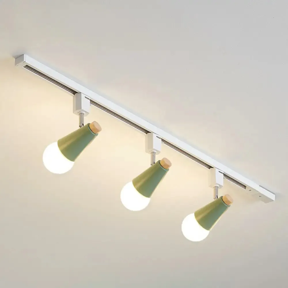 Nordic Conical Semi Flush Track Light for Living Room Ceiling