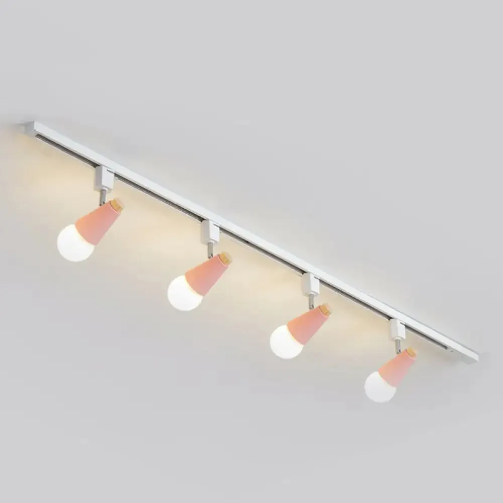 Nordic Conical Semi Flush Track Light for Living Room Ceiling