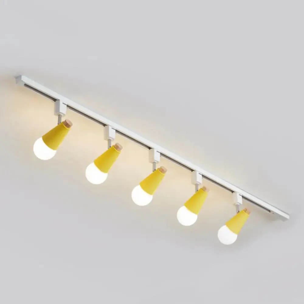 Nordic Conical Semi Flush Track Light for Living Room Ceiling