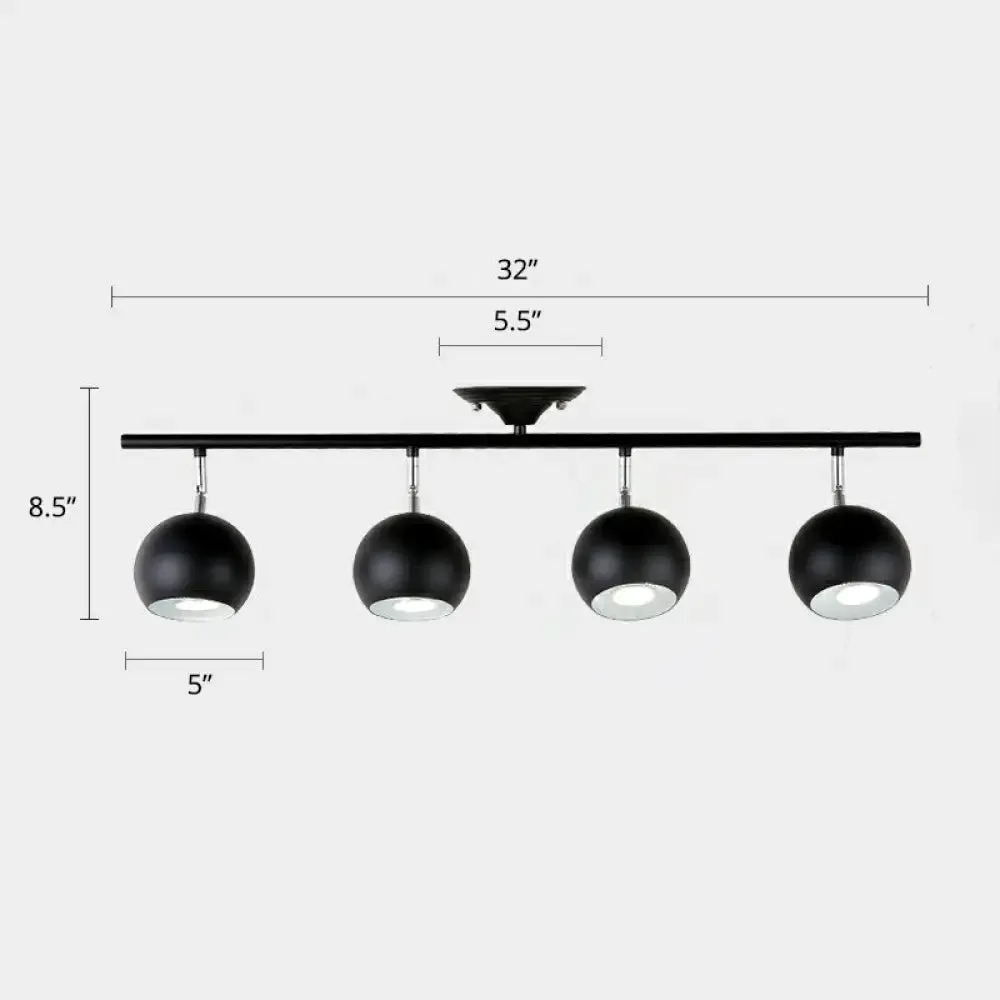 Nordic Metal Dome Restaurant Ceiling Light Fixture - Semi Flush Mount Track Lighting