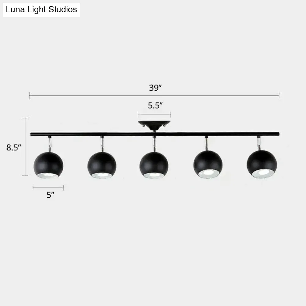 Nordic Metal Dome Restaurant Ceiling Light Fixture - Semi Flush Mount Track Lighting