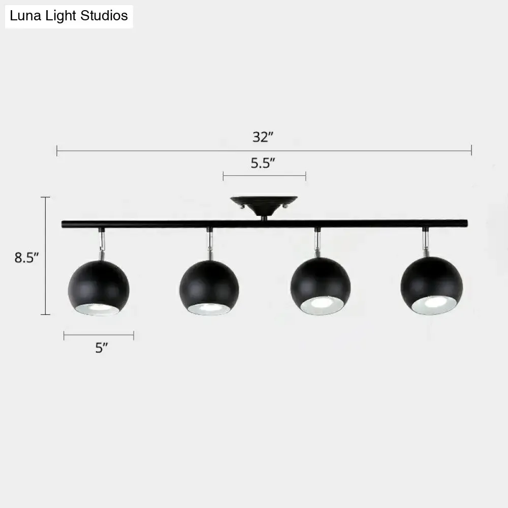 Nordic Metal Dome Restaurant Ceiling Light Fixture - Semi Flush Mount Track Lighting