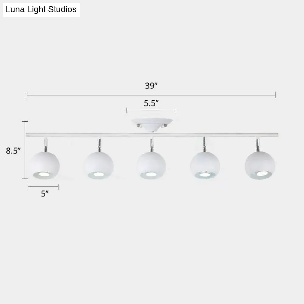 Nordic Metal Dome Restaurant Ceiling Light Fixture - Semi Flush Mount Track Lighting