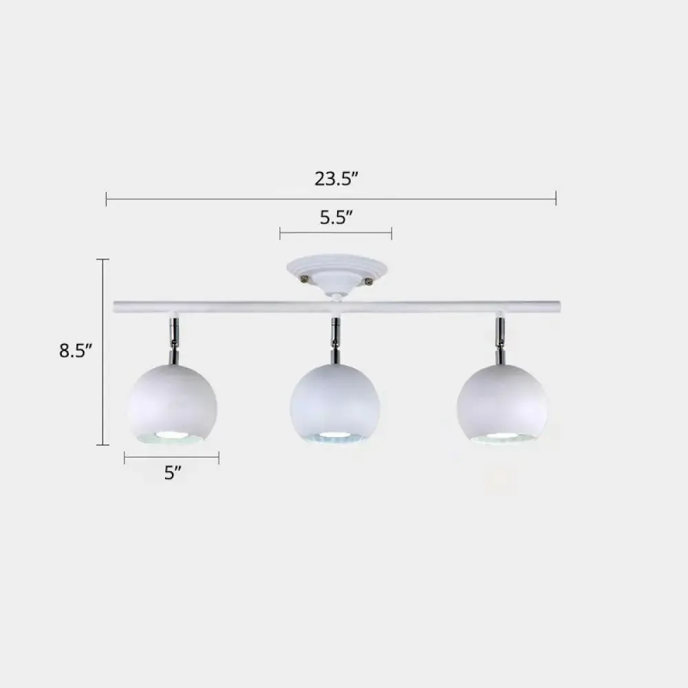 Nordic Metal Dome Restaurant Ceiling Light Fixture - Semi Flush Mount Track Lighting