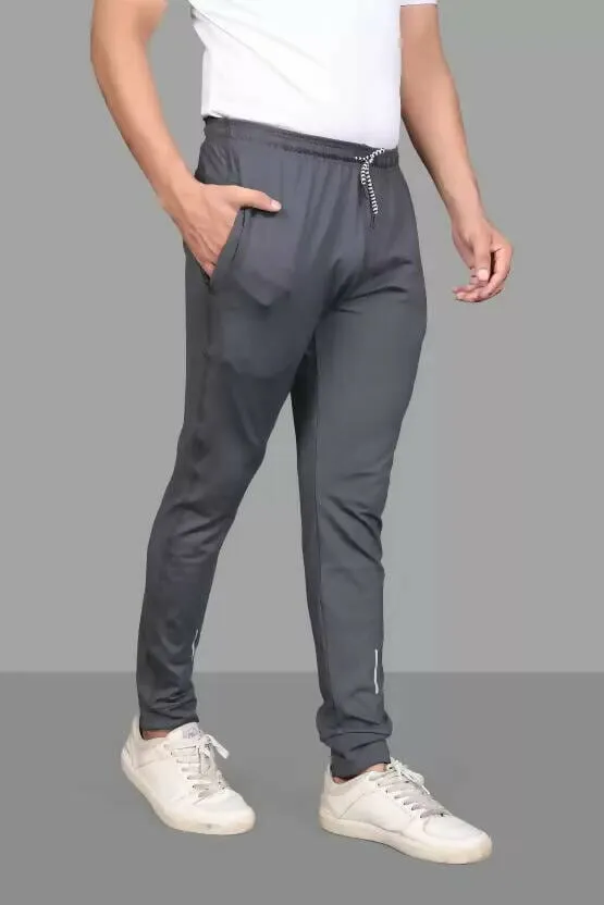 Pack of 2 Men Solid, Pocket Blue, Dark Grey Track Pants