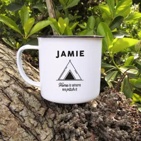 Personalised Camping Mug, 13 oz Metal Enamel Mug