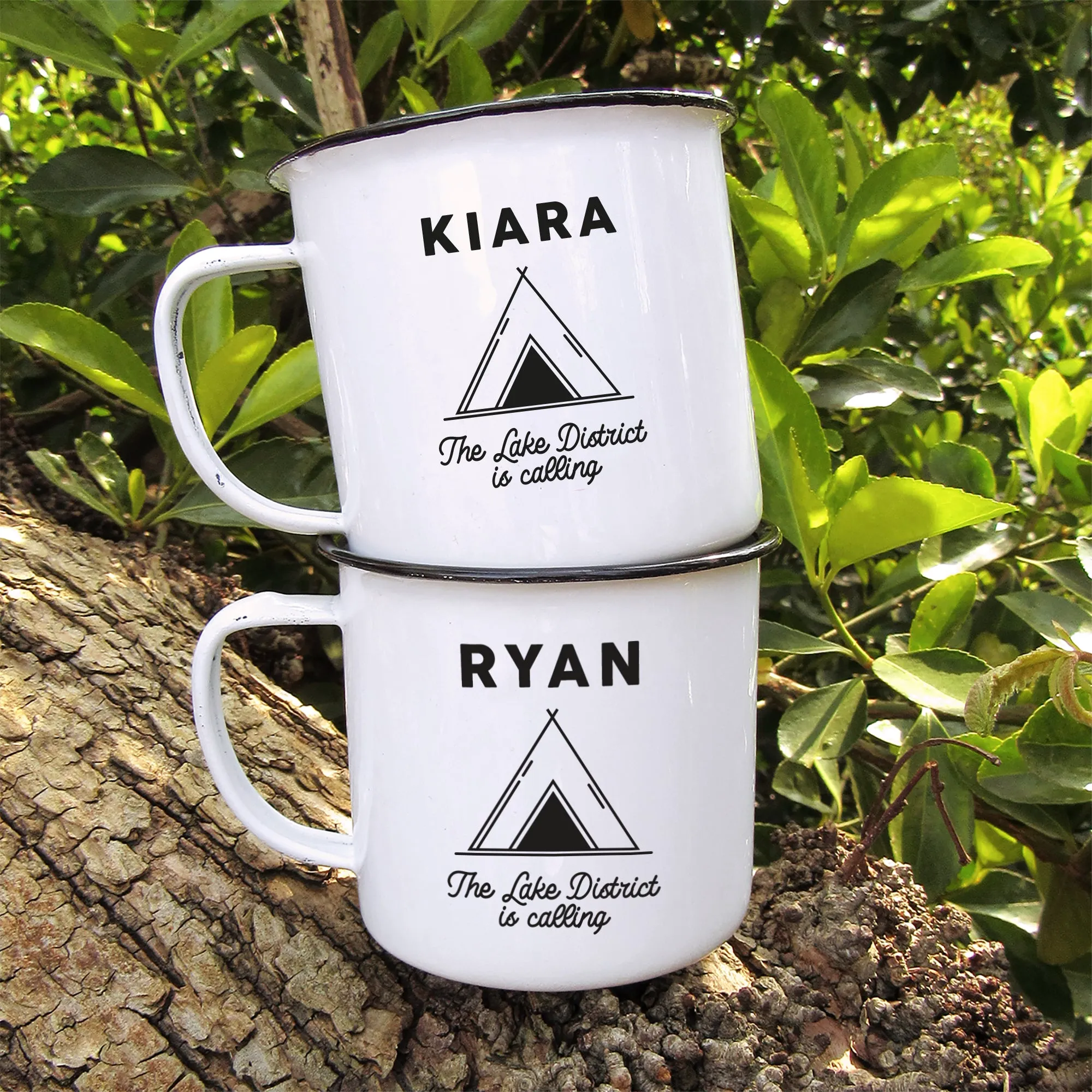 Personalised Camping Mug, 13 oz Metal Enamel Mug