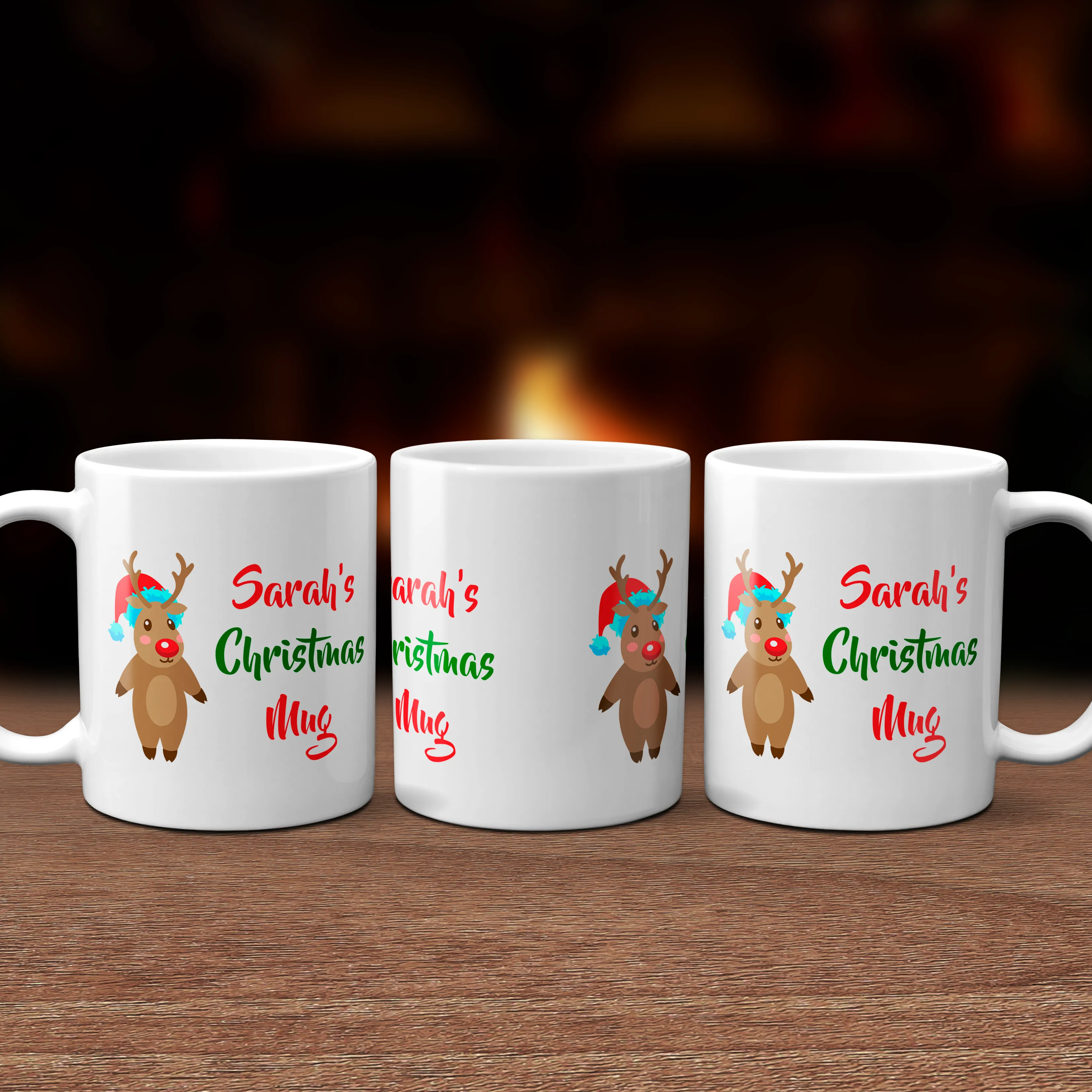 Personalised Rudolph Christmas Mug Version 1