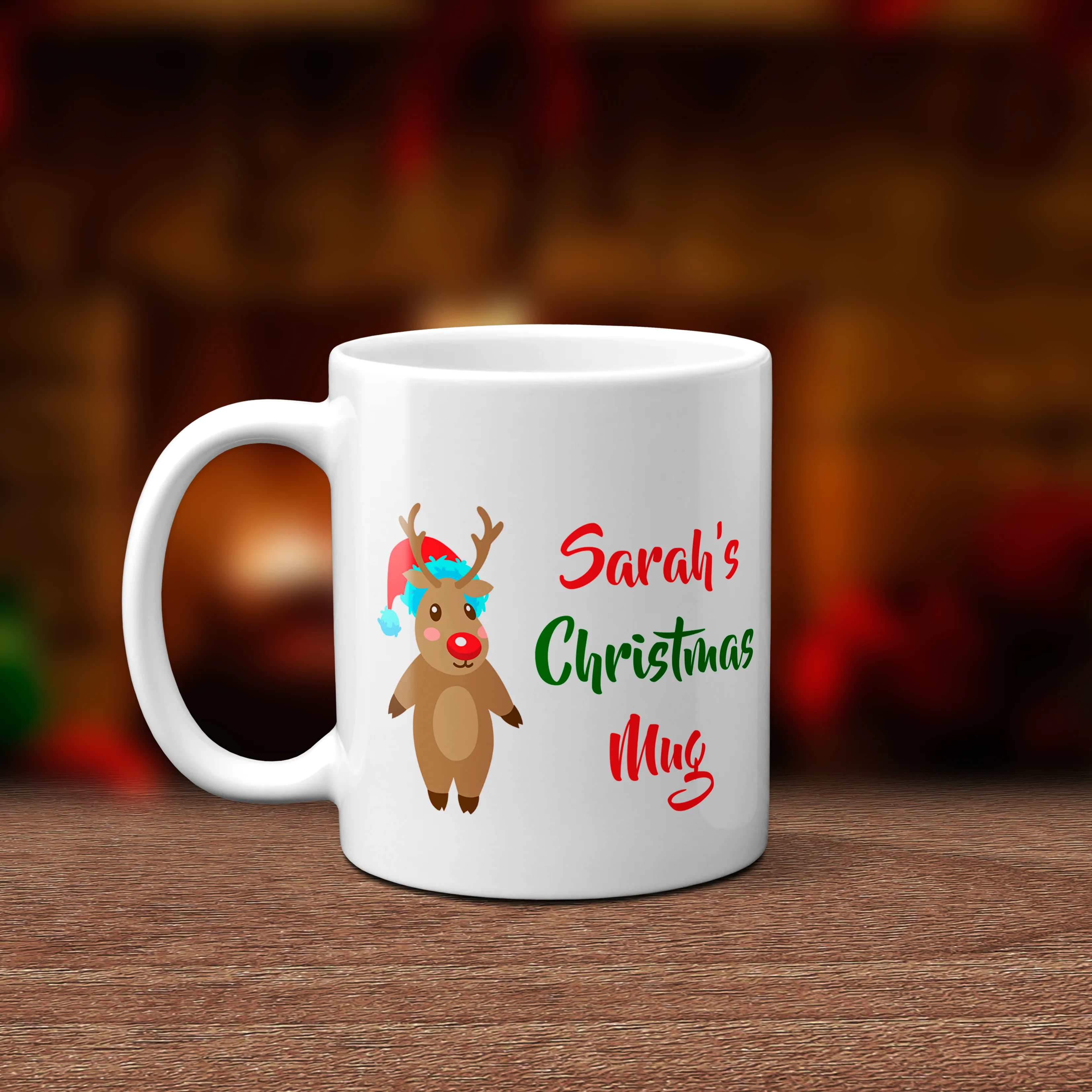 Personalised Rudolph Christmas Mug Version 1