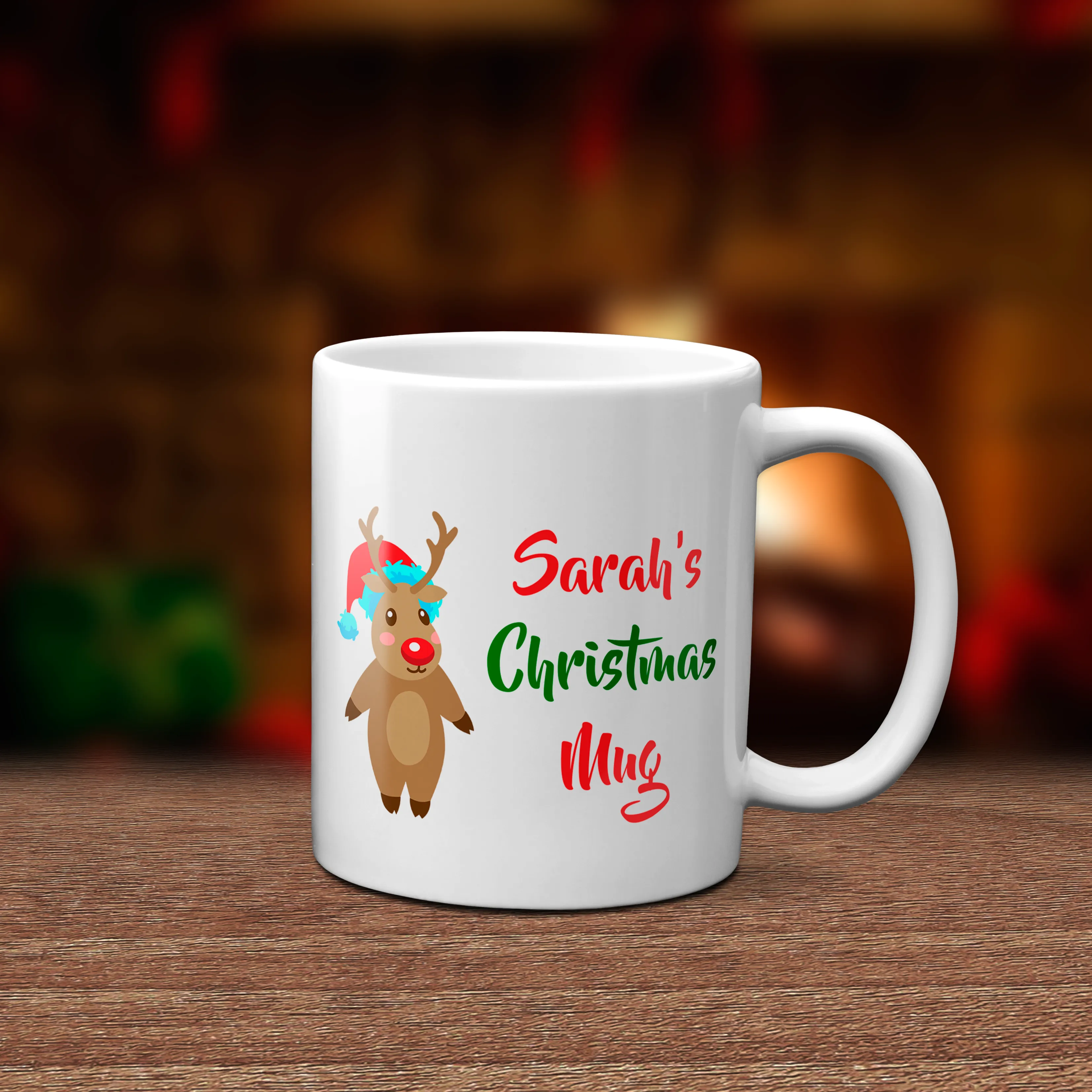 Personalised Rudolph Christmas Mug Version 1