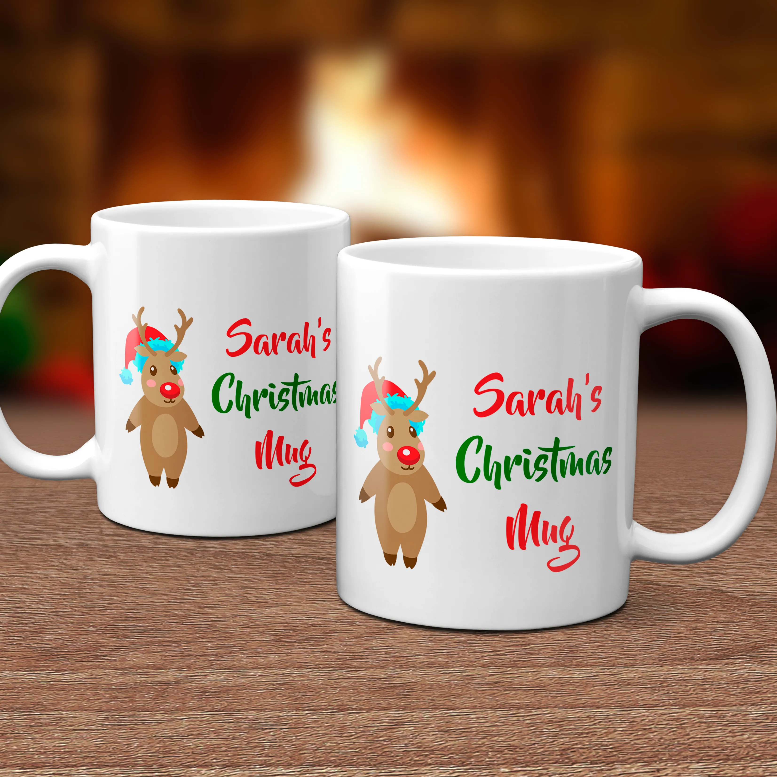 Personalised Rudolph Christmas Mug Version 1