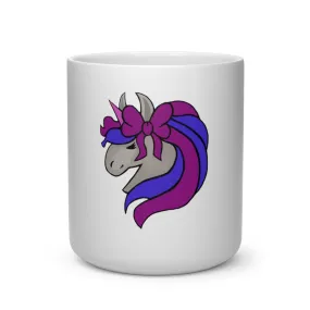 Pink and Blue Unicorn Heart Shape Mug