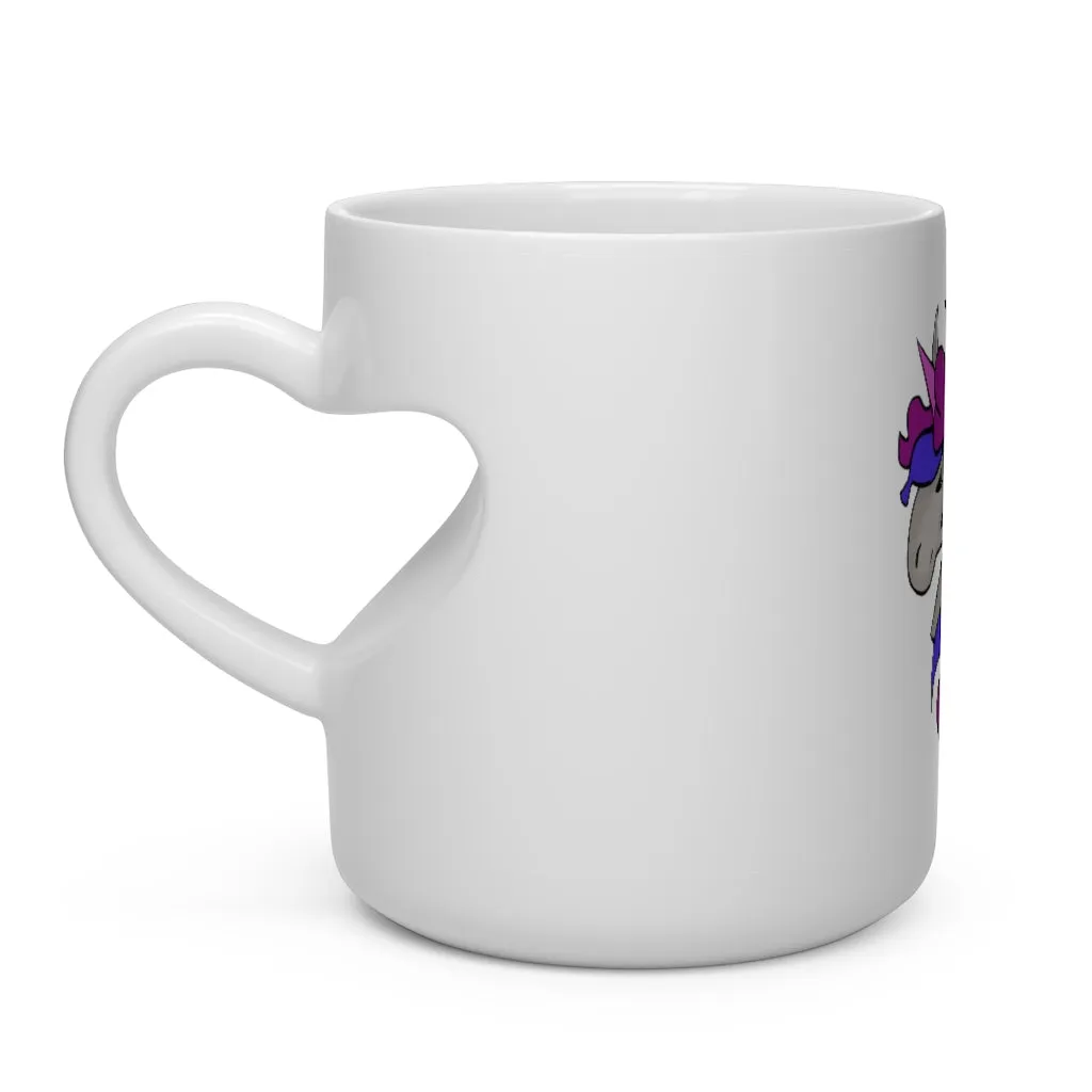 Pink and Blue Unicorn Heart Shape Mug