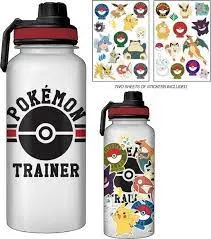 Pokemon - 32oz Twist Spout Plastic Bottle with Stickers