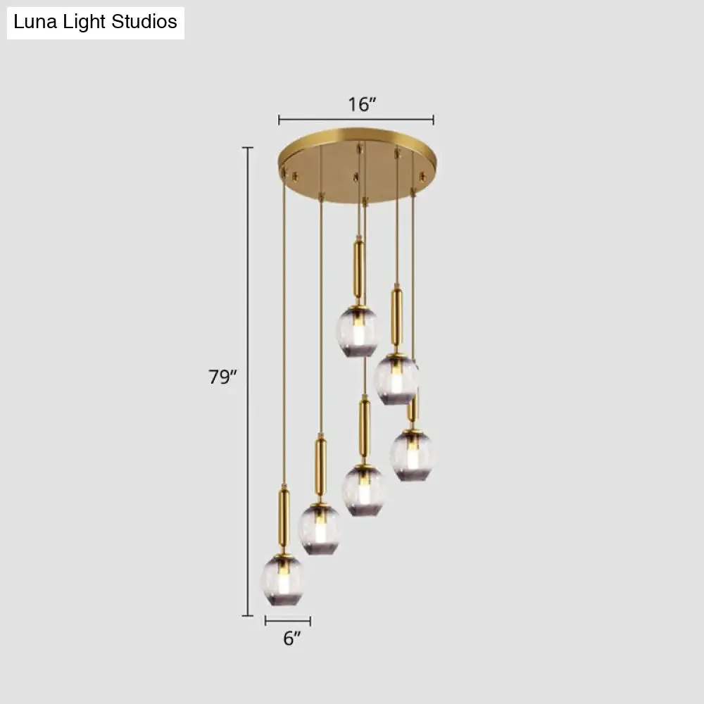 Postmodern Ombre Glass Ceiling Pendant Light for Living Room