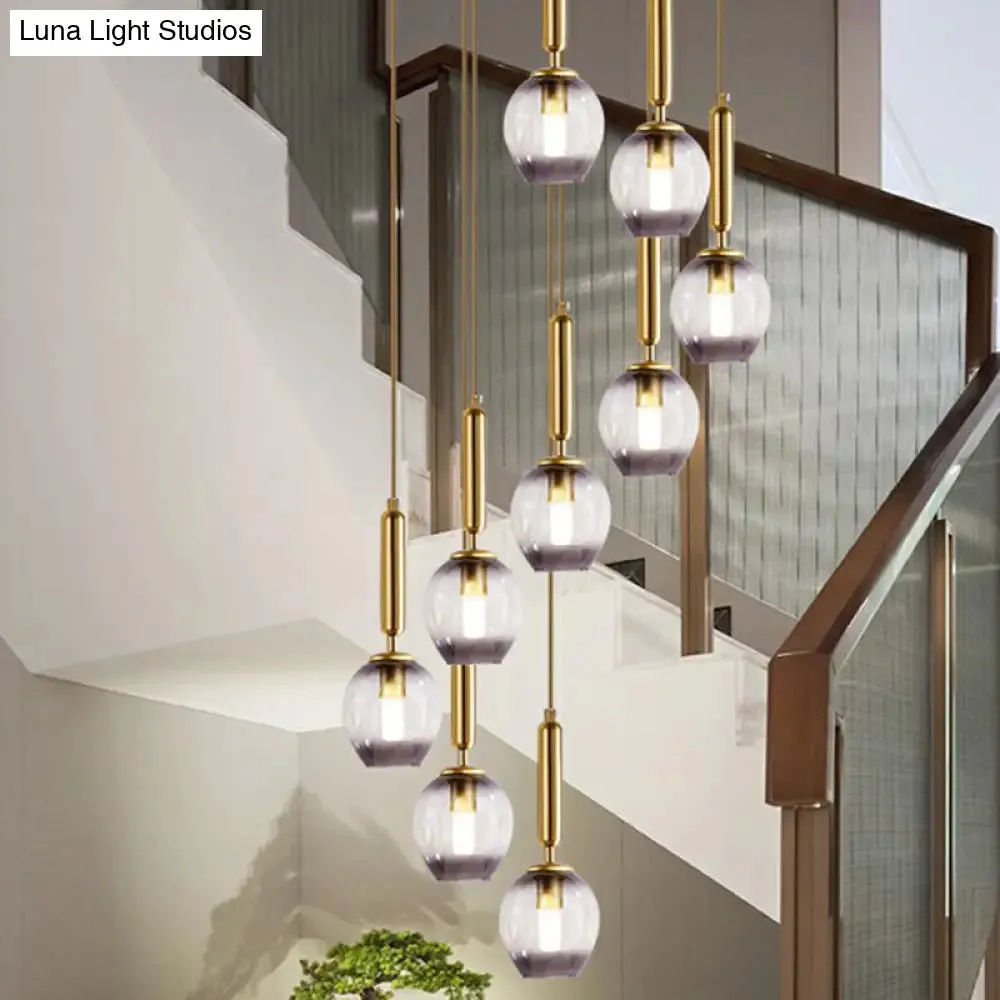 Postmodern Ombre Glass Ceiling Pendant Light for Living Room