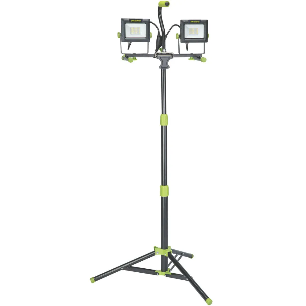 Power Smith 8000 Lumen Dual-Head Led Work Light With Tripod