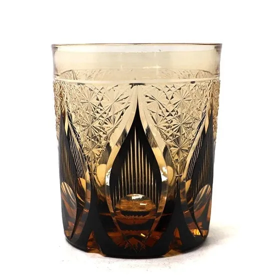 Private Collection Japanese Kiriko Style Bohemian Hand Cut and Blown Lead Free Crystal Whiskey Glasses