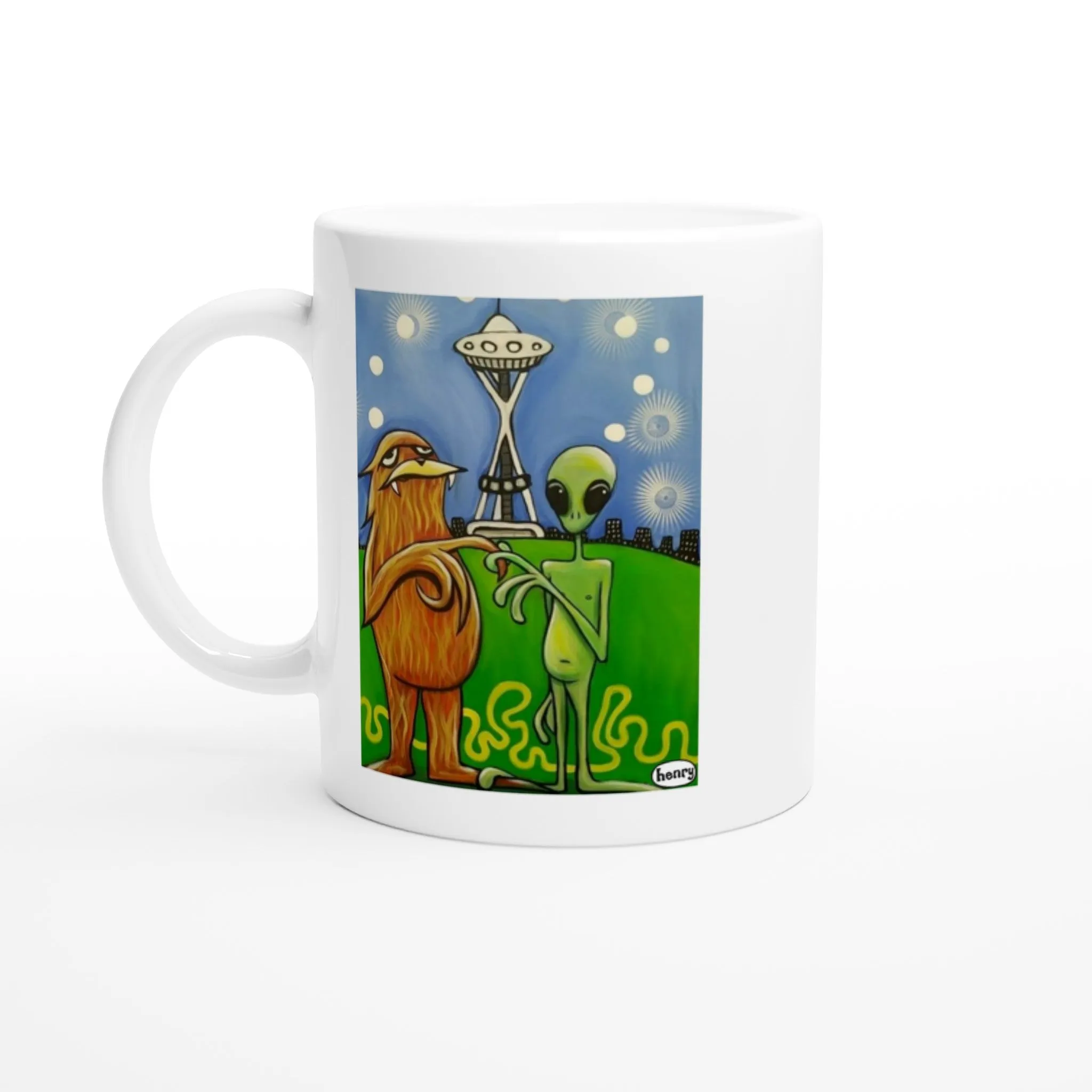 "Sasquatch Meets Alien in Seattle" Mug