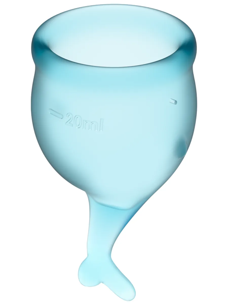 SATISFYER Menstrual Cup with Mermaid Stem - Light Blue (2 Pack)