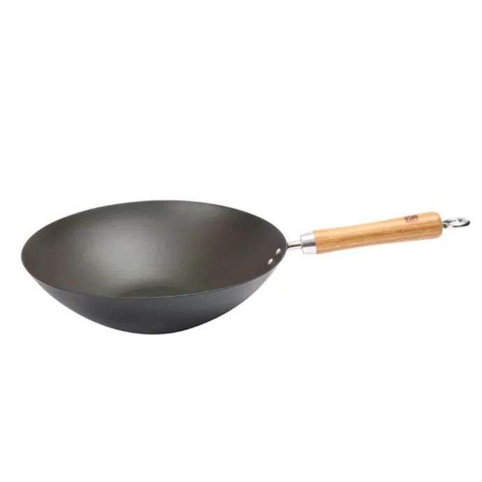 School of Wok Pre-Seasoned Wok 14 inch Flat Base