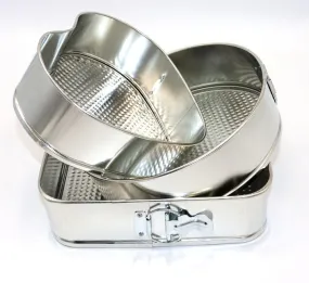 Set of 3 Stainless Steel Silver Cake Tray Baking Molds