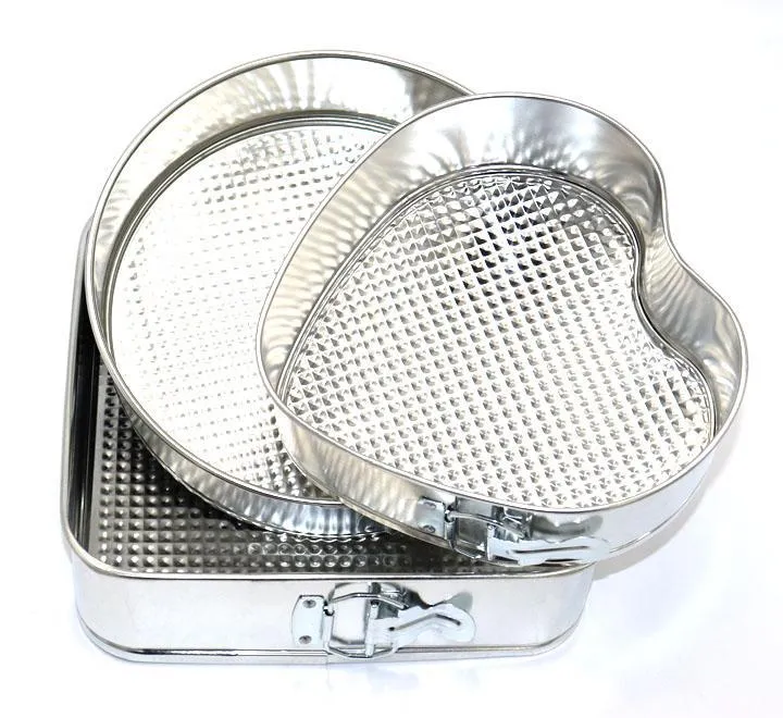 Set of 3 Stainless Steel Silver Cake Tray Baking Molds