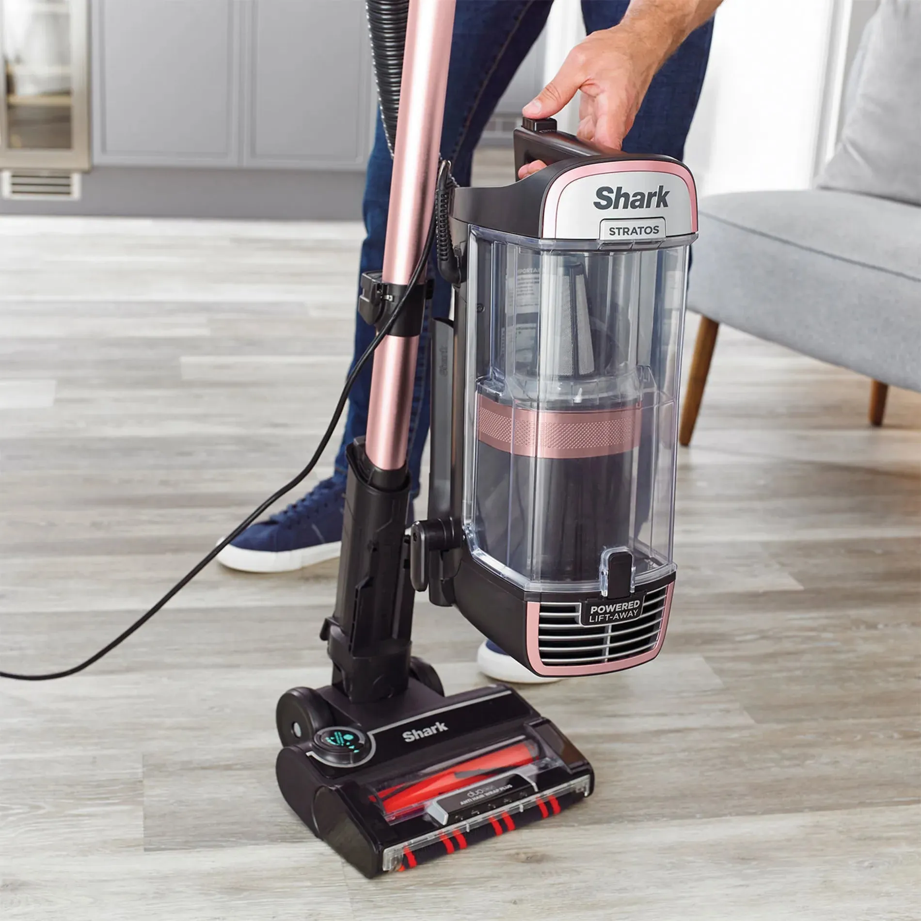 Shark NZ860UKT Stratos Anti hair Wrap Plus Upright Vacuum Cleaner - Rose Gold