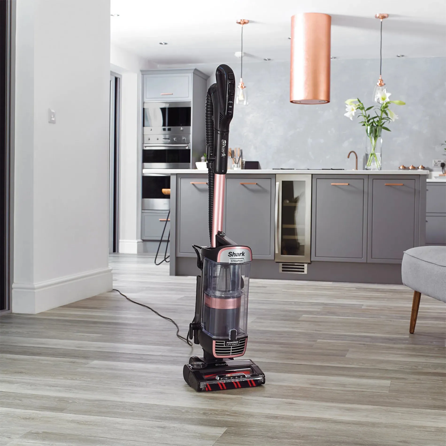 Shark NZ860UKT Stratos Anti hair Wrap Plus Upright Vacuum Cleaner - Rose Gold