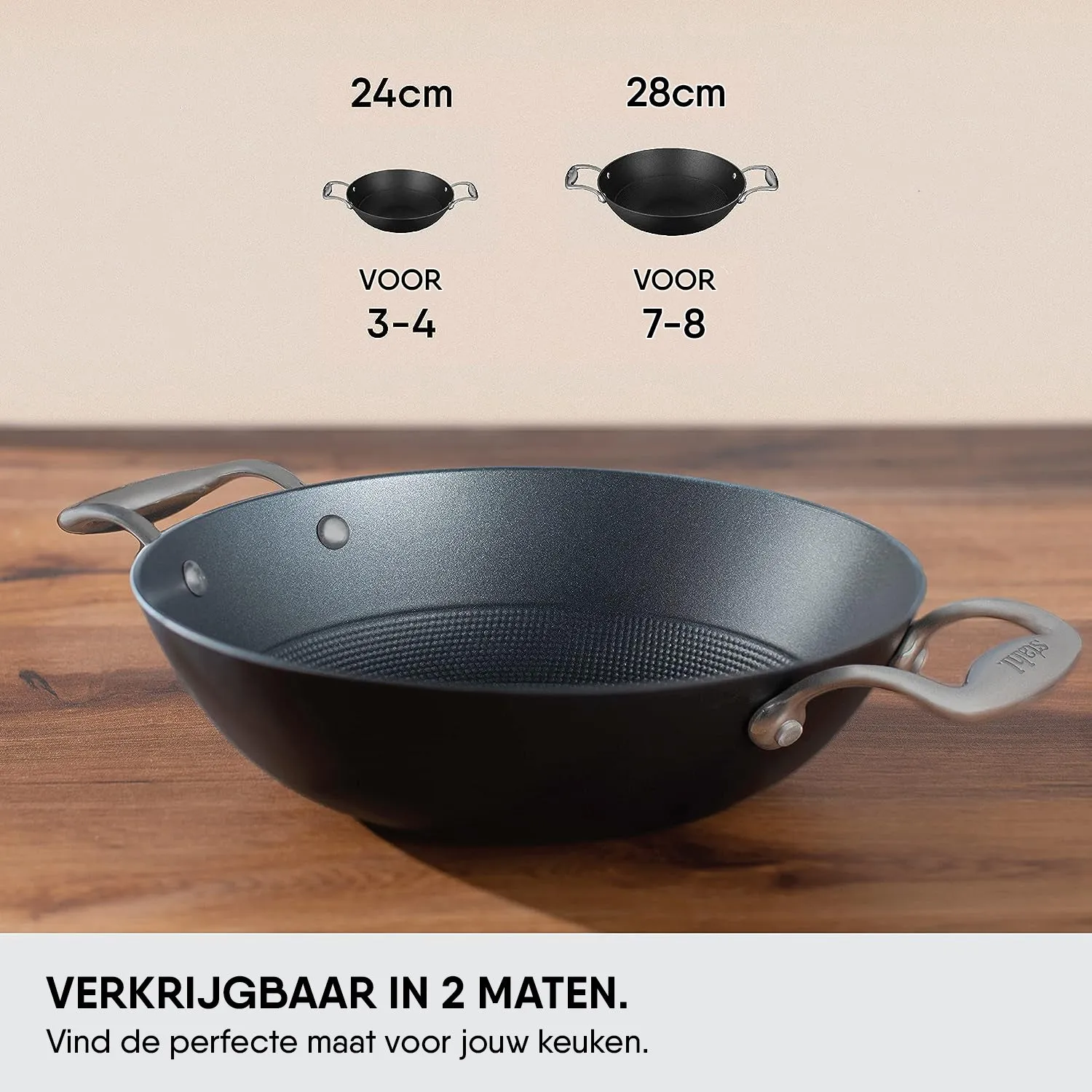 Stahl Cookware Wokpan Gietijzer Lichtgewicht - 24 cm - Ook inductie geschikt